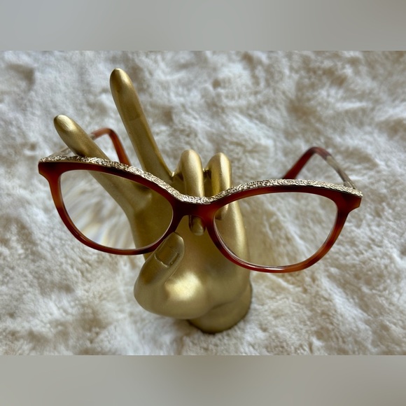 Etro Eyeglass Frame Made in Italy Light Brown Tortoise gold strip top. EUC - Picture 8 of 16